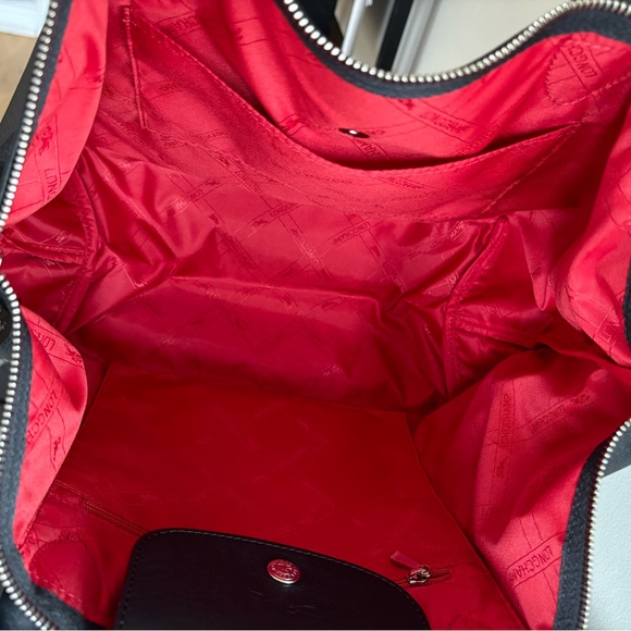 longchamp le pliage cuir lambskin mudium top handle bag - Picture 4 of 4